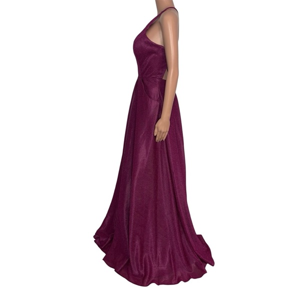 JVN By Jovani Elegant Evening Gown in Dark Pink Size 0 - Picture 4 of 8